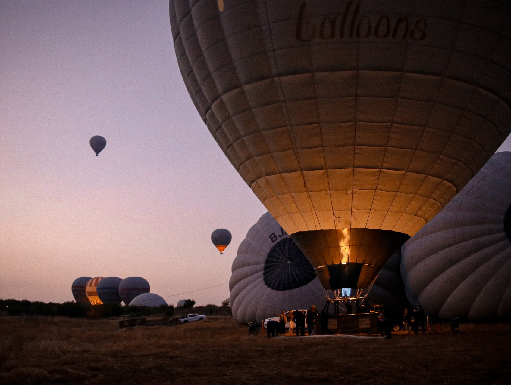 globos preparados para despegar