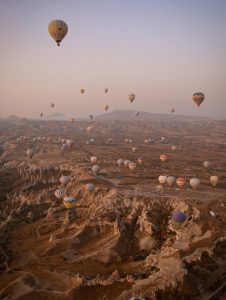 Vistas de capadocia desde el aire