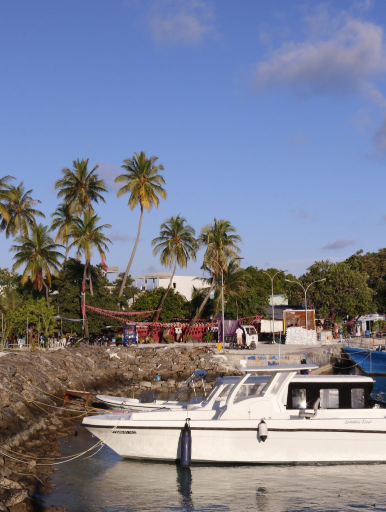 muelle con barcos en guraidhoo