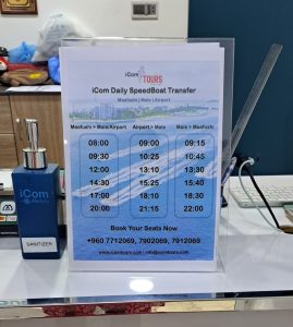horario transfer maafushi-male