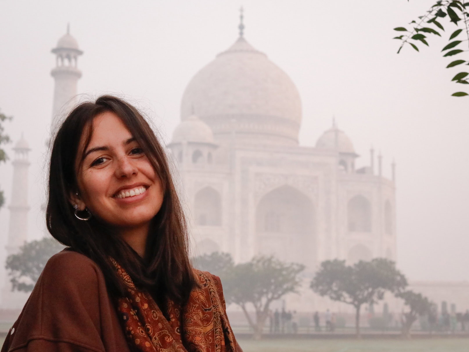 retrato frente al taj mahal
