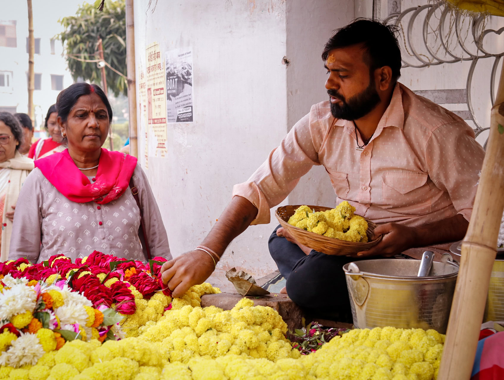 ofrendas de flores en la india
